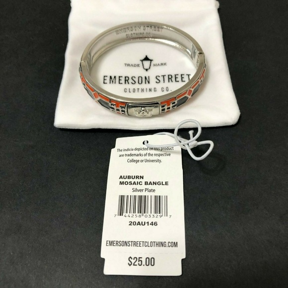 Auburn Tigers Mosaic Bangle Enamel Silver Bracelet - Picture 5 of 8